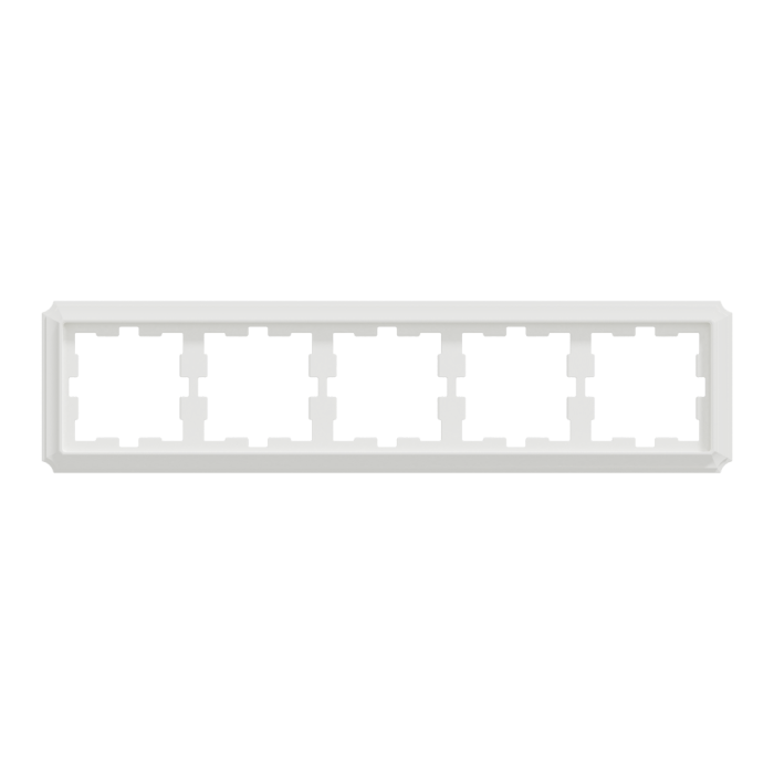 Рамка, Merten, 5 постова D-Atique, лотосовий білий (ral 9016), Schneider Electric, [MTN4050-4735]
