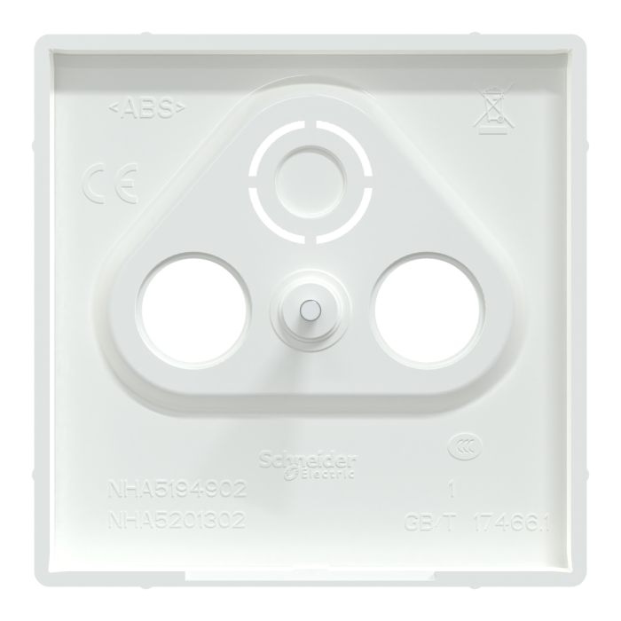 Накладка, Merten, D-Life ЦЕНР. НАКЛ. TV роз. БІЛ. ЛОТОС, лотосовий білий (ral 9003), Schneider Electric, [MTN4123-6035]