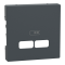 Накладка, Merten, для USB 2, чорний (ral 7024), Schneider Electric, [MTN4367-0414]