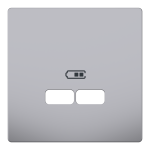 Накладка, Merten, D-Life ЦЕНР. НАКЛ. USB НЕРЖ. СТ., нержавіюча сталь, Schneider Electric, [MTN4367-6036]