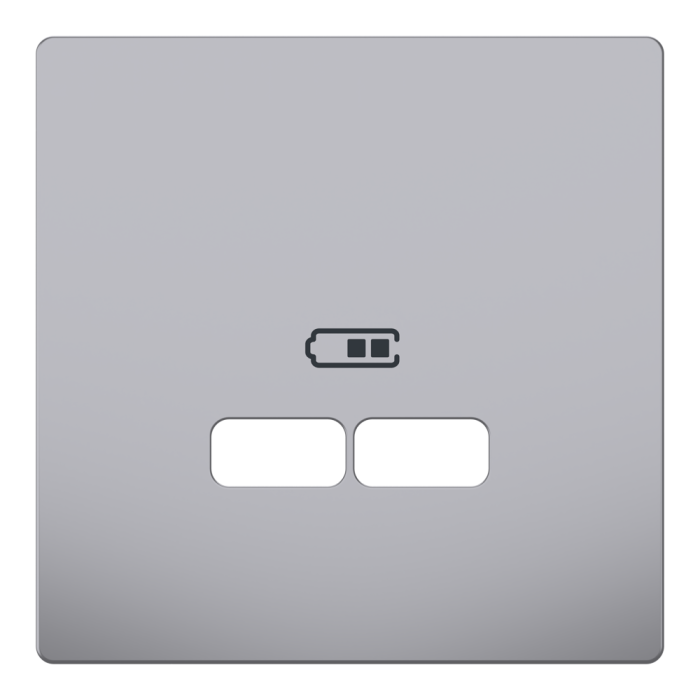 Накладка, Merten, D-Life ЦЕНР. НАКЛ. USB НЕРЖ. СТ., нержавіюча сталь, Schneider Electric, [MTN4367-6036]