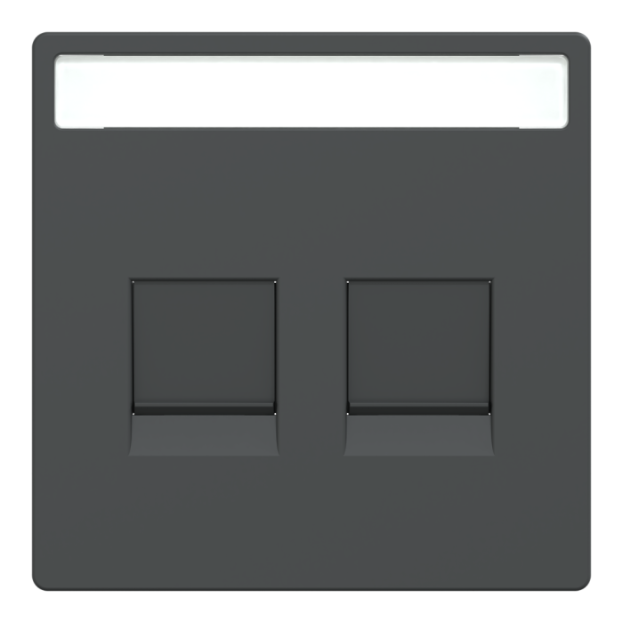 Накладка, Merten, D-Life ЦЕНР. НАКЛ. 2- мод.раз. АНТР., чорний (ral 7024), Schneider Electric, [MTN4564-6034]