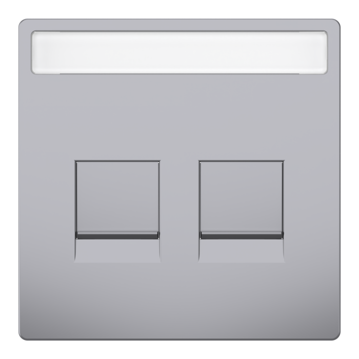 Накладка, Merten, D-Life ЦЕНР. НАКЛ. 2-мод.раз. НЕРЖ.СТ., нержавіюча сталь, Schneider Electric, [MTN4564-6036]