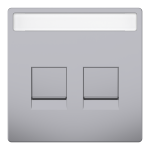 Накладка, Merten, D-Life ЦЕНР. НАКЛ. 2-мод.раз. НЕРЖ.СТ., нержавіюча сталь, Schneider Electric, [MTN4564-6036]