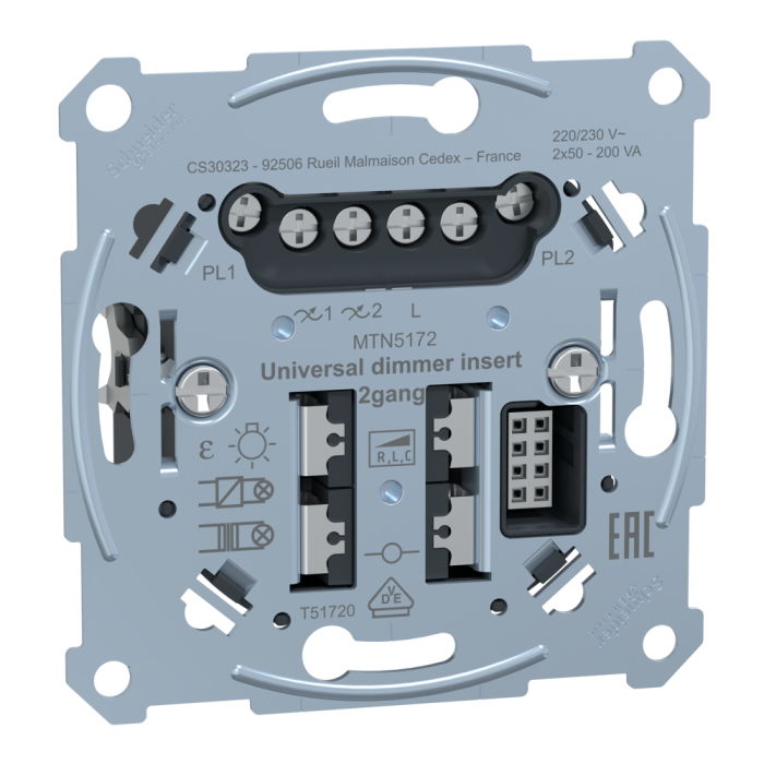 Багатофункціональний блок управління, Merten, D-Life P-Link МЕХ. 2х50-200Вт RLC, 2 кан, Schneider Electric, [MTN5172-0000]