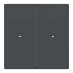 Клавіша, Merten, Клавіші для 2-кнопкового вимикача, антрацит, чорний (ral 7024), Schneider Electric, [MTN625214]