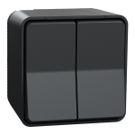 Вимикач, сірий, 2-клавішний, 10 А, Mureva Styl - Schneider Electric [MUR35022]