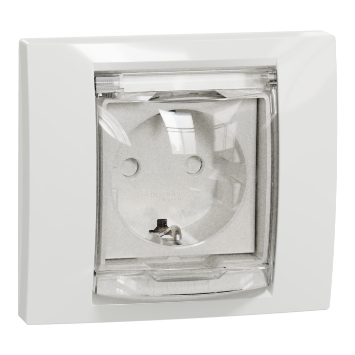 Розетка, 16 А, 2 модулі, біла, Unica New, Schneider Electric [NU003718]