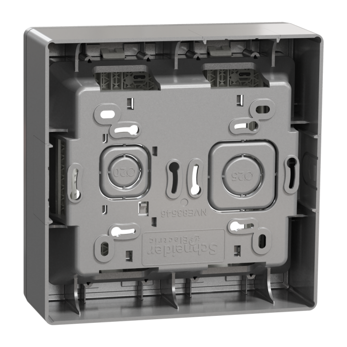 2 x 4 модулі, алюмінієвий, Unica New, Schneider Electric [NU122430]