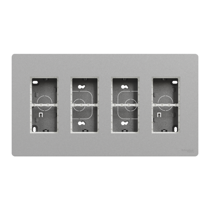 4 х 4 модулі, алюмінієвий, Unica New, Schneider Electric [NU124430]