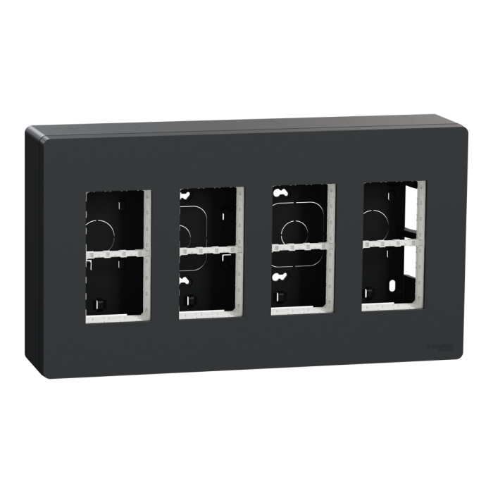 4 х 4 модулі, чорний, Unica New, Schneider Electric [NU124454]