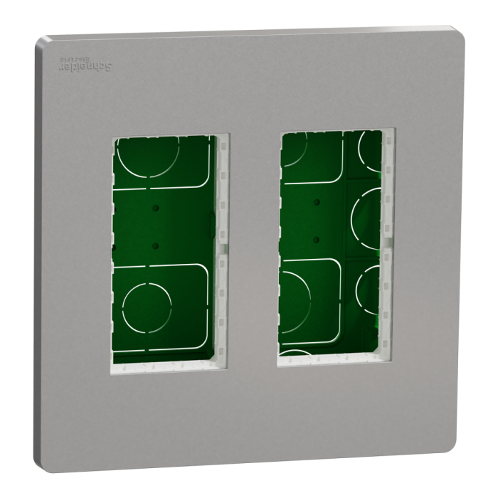 2 x 4 модулі, алюмінієвий, Unica New, Schneider Electric [NU172430]