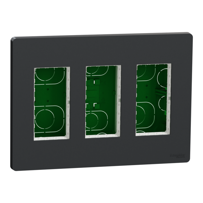 3 x 4 модулі, чорний, Unica New, Schneider Electric [NU173454]