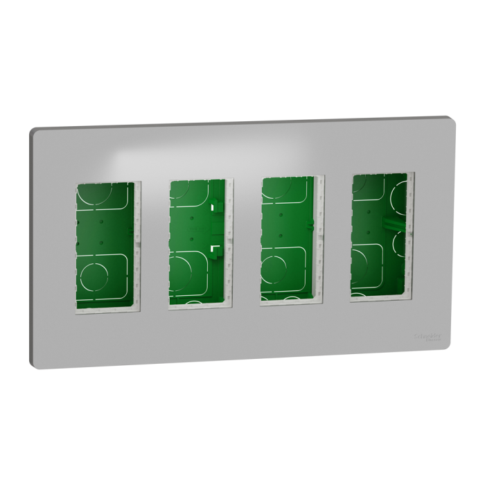 4 х 4 модулі, алюмінієвий, Unica New, Schneider Electric [NU174430]