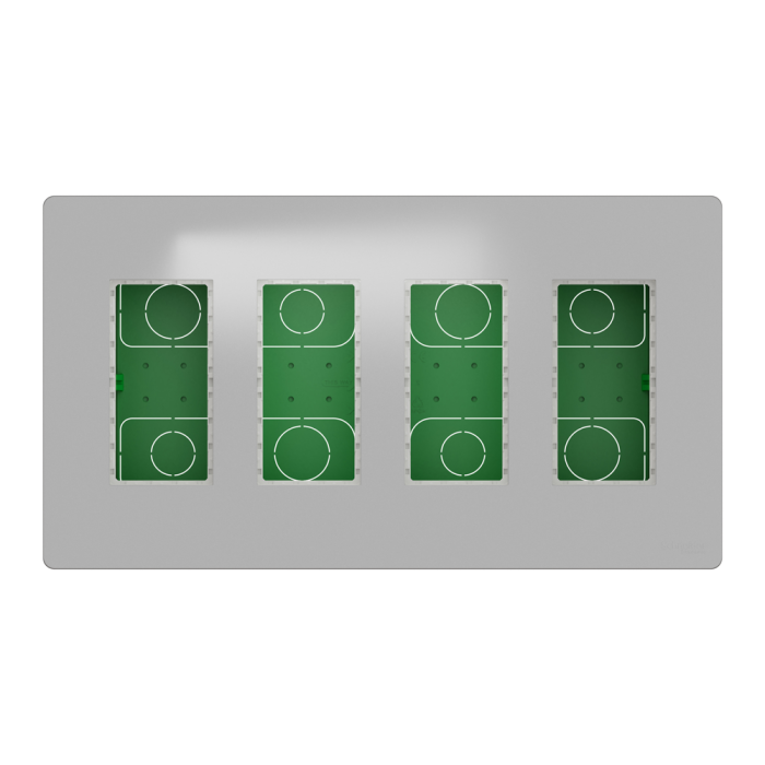 4 х 4 модулі, алюмінієвий, Unica New, Schneider Electric [NU174430]