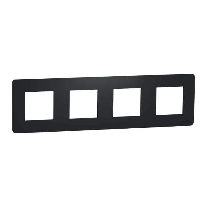 Рамка, 4 х 2 модулі, чорна, Unica New, Schneider Electric [NU200854]