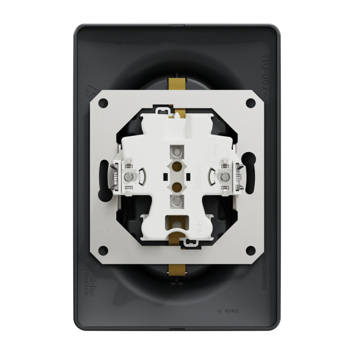 Розетка, 16 А, чорна, Unica New, Schneider Electric [NU206754]