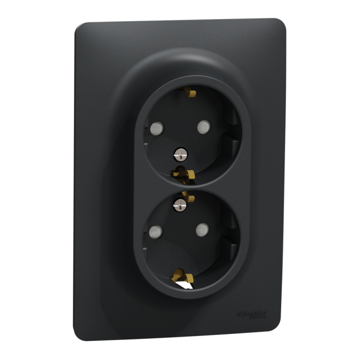 Розетка, 16 А, чорна, Unica New, Schneider Electric [NU206754]