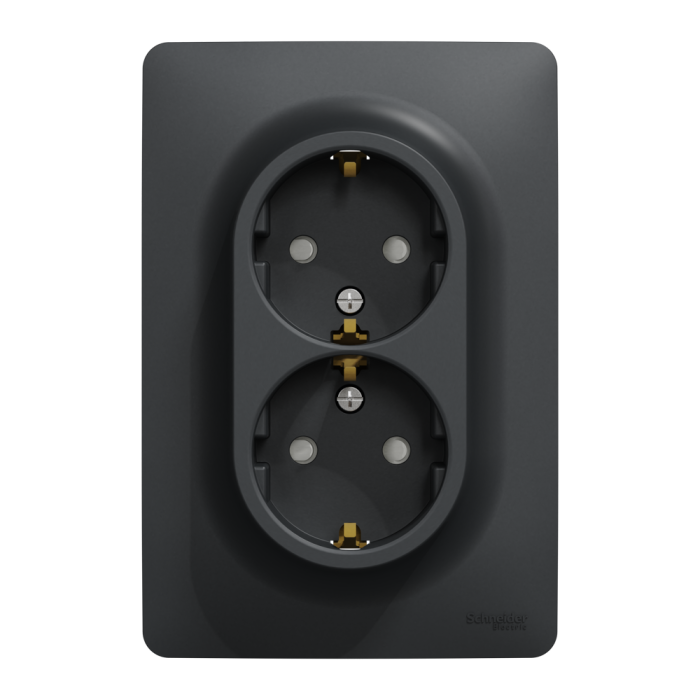 Розетка, 16 А, чорна, Unica New, Schneider Electric [NU206754]