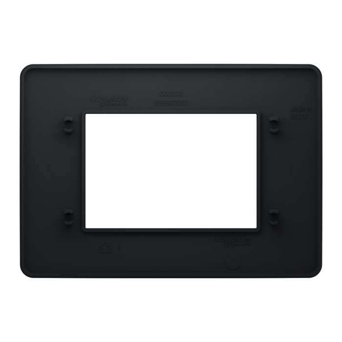 Рамка, 3 модулі, чорна, Unica New, Schneider Electric [NU210354]