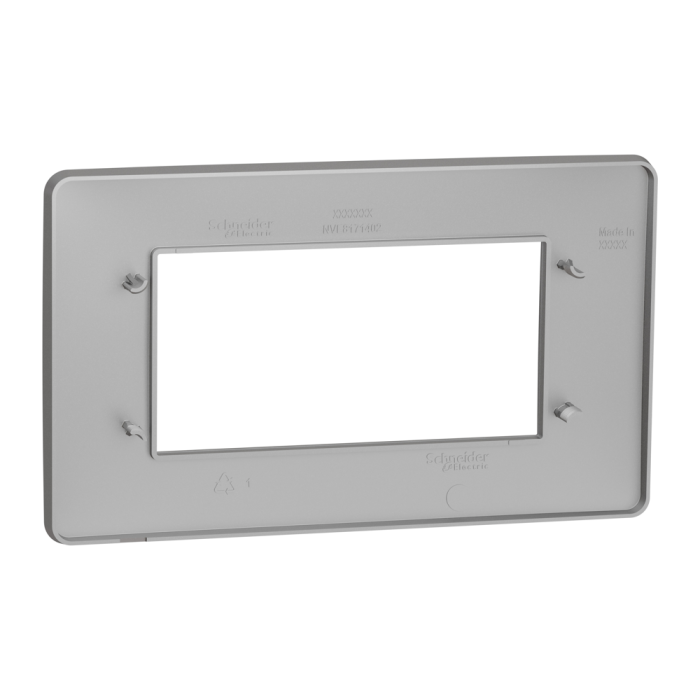 Рамка, 4 модулі, алюмінієва, Unica New, Schneider Electric [NU210430]