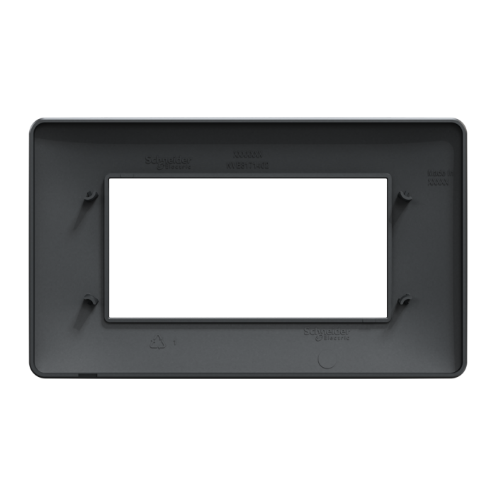 Рамка, 4 модулі, чорна, Unica New, Schneider Electric [NU210454]