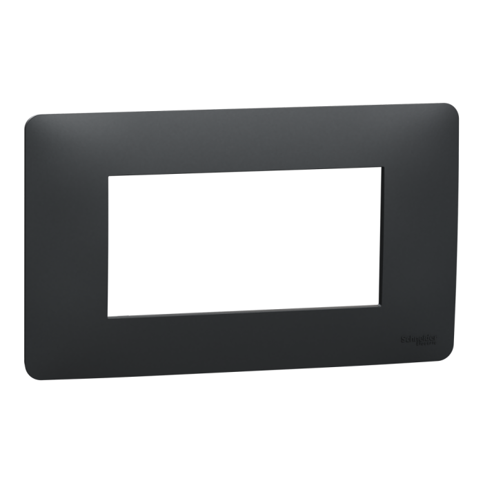 Рамка, 4 модулі, чорна, Unica New, Schneider Electric [NU210454]
