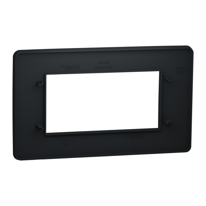 Рамка, 4 модулі, чорна, Unica New, Schneider Electric [NU210454]