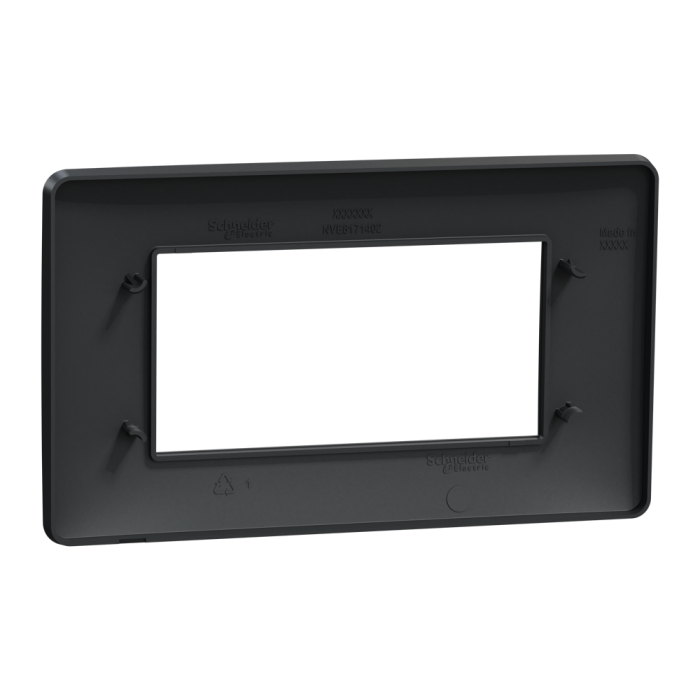 Рамка, 4 модулі, чорна, Unica New, Schneider Electric [NU210454]