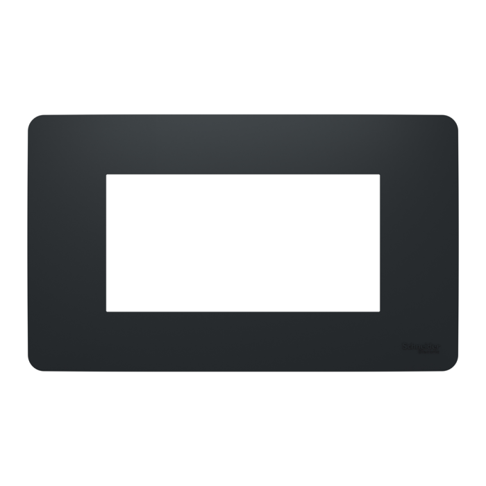 Рамка, 4 модулі, чорна, Unica New, Schneider Electric [NU210454]