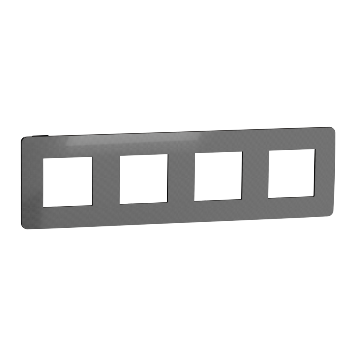 Рамка, 4 х 2 модулі, чорна, Unica New, Schneider Electric [NU280853]