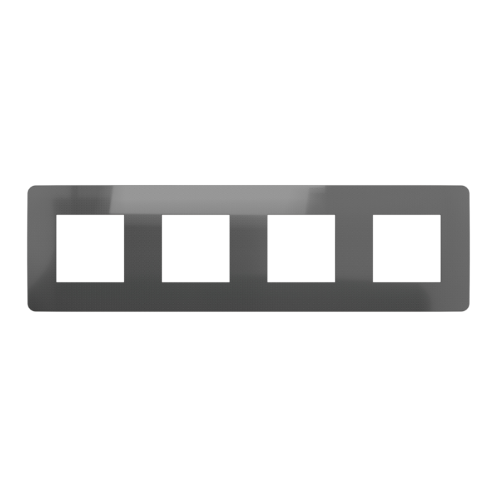 Рамка, 4 х 2 модулі, чорна, Unica New, Schneider Electric [NU280853]