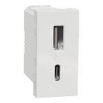 USB розетка, біла, 1 модуль, Unica New - Schneider Electric [NU301618]
