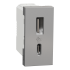 USB розетка, 1 модуль, алюмінієва, Unica New, Schneider Electric [NU301630]