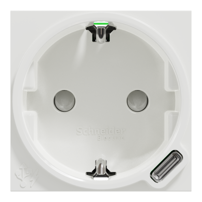 Зарядний пристрій USB + розетка, 10 А, 2 модулі, біла, Unica New, Schneider Electric [NU301718]