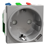 Зарядний пристрій USB + розетка, алюмінієва, 10 А, 2 модулі, Unica New - Schneider Electric [NU301730]