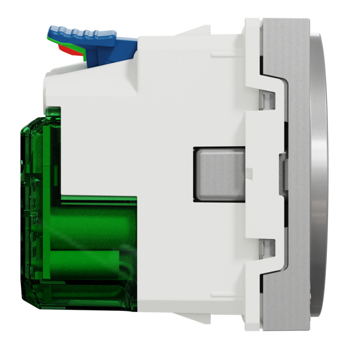 Зарядний пристрій USB + розетка, 10 А, 2 модулі, алюмінієва, Unica New, Schneider Electric [NU301730]
