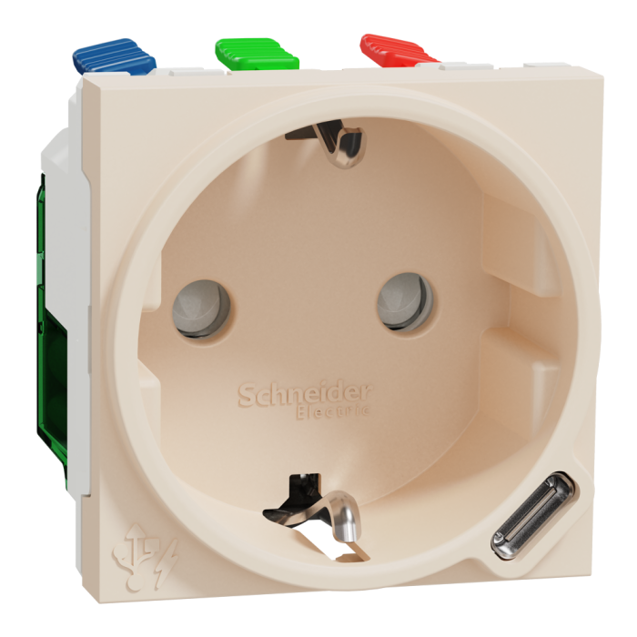 Зарядний пристрій USB + розетка, 10 А, 2 модулі, Unica New, Schneider Electric [NU301744]