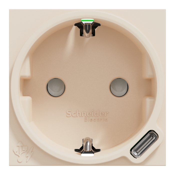 Зарядний пристрій USB + розетка, 10 А, 2 модулі, Unica New, Schneider Electric [NU301744]