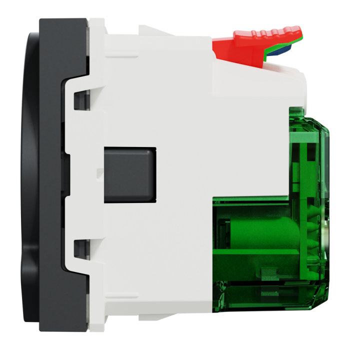 Зарядний пристрій USB + розетка, 10 А, 2 модулі, чорна, Unica New, Schneider Electric [NU301754]