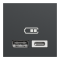 USB розетка, 2 модулі, чорна, Unica New, Schneider Electric [NU301854]