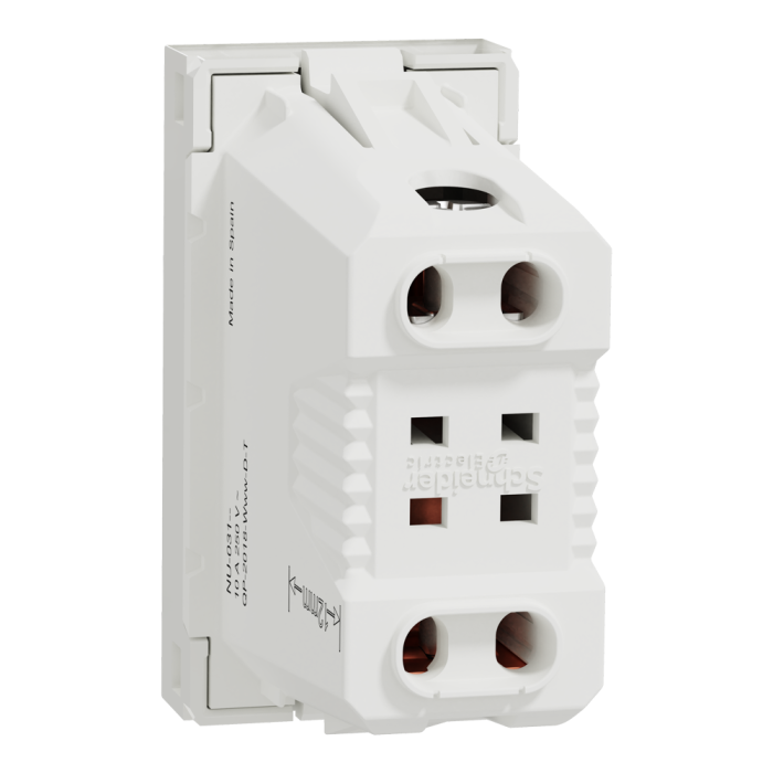 Розетка, 10 А, 1 модуль, біла, Unica New, Schneider Electric [NU303118]