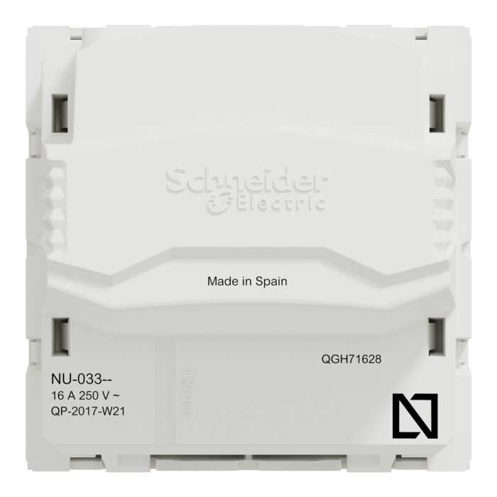 Розетка, 16 А, 2 модулі, біла, Unica New, Schneider Electric [NU303318]