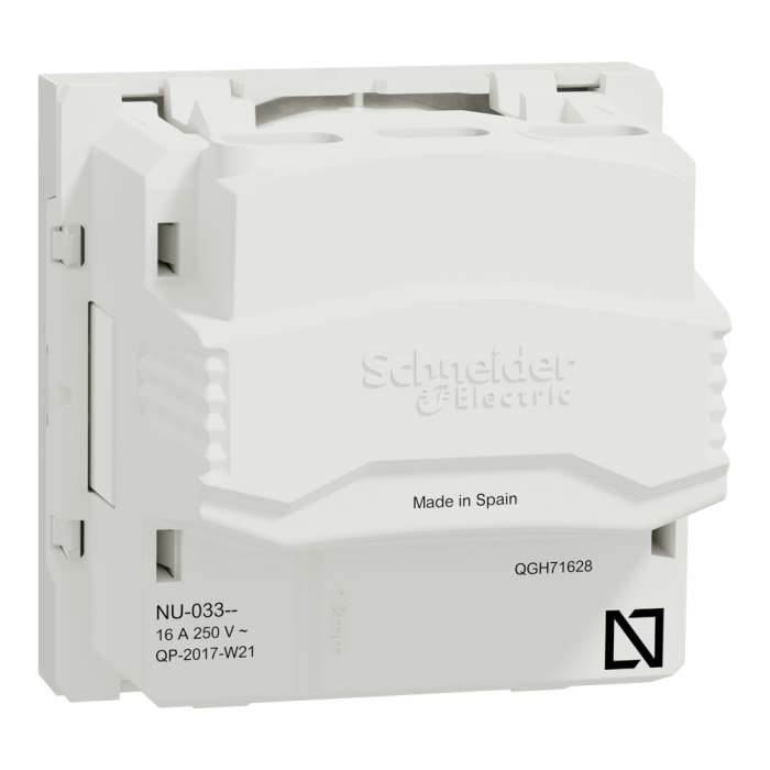 Розетка, 16 А, 2 модулі, біла, Unica New, Schneider Electric [NU303318]