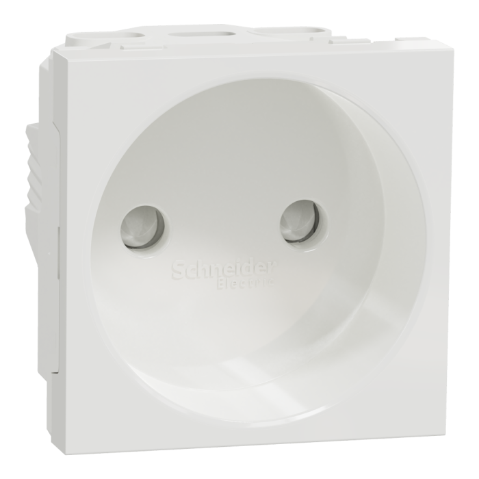 Розетка, 16 А, 2 модулі, біла, Unica New, Schneider Electric [NU303318]