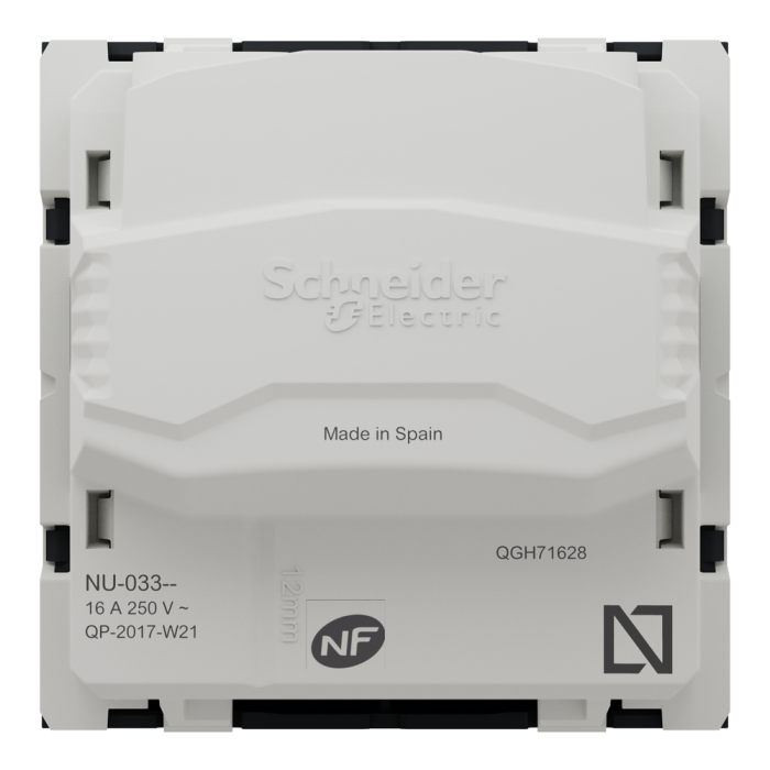 Розетка, 16 А, 2 модулі, чорна, Unica New, Schneider Electric [NU303354]