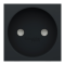 Розетка, 16 А, 2 модулі, чорна, Unica New, Schneider Electric [NU303354]