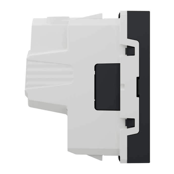 Розетка, 16 А, 2 модулі, чорна, Unica New, Schneider Electric [NU303354]