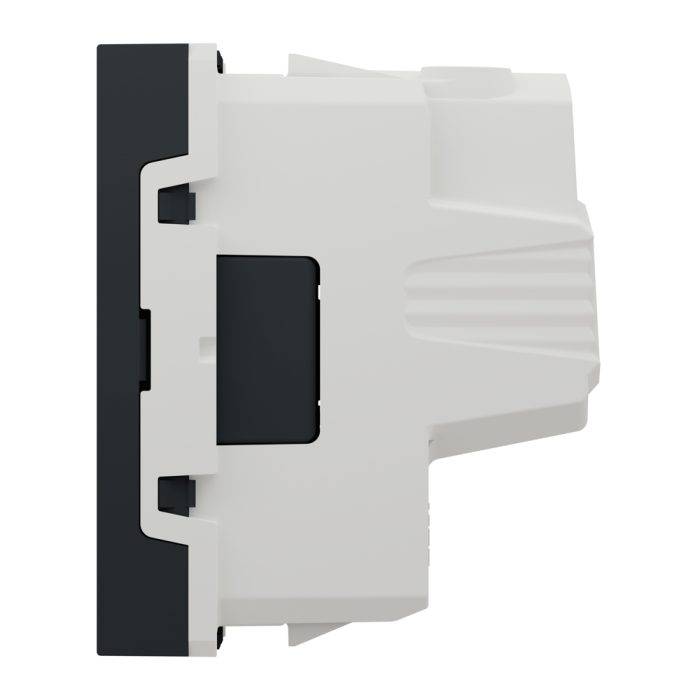 Розетка, 16 А, 2 модулі, чорна, Unica New, Schneider Electric [NU303354]