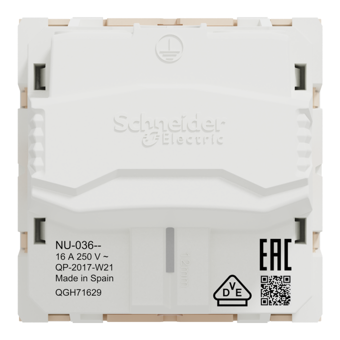 Розетка, 16 А, 2 модулі, Unica New, Schneider Electric [NU303644]